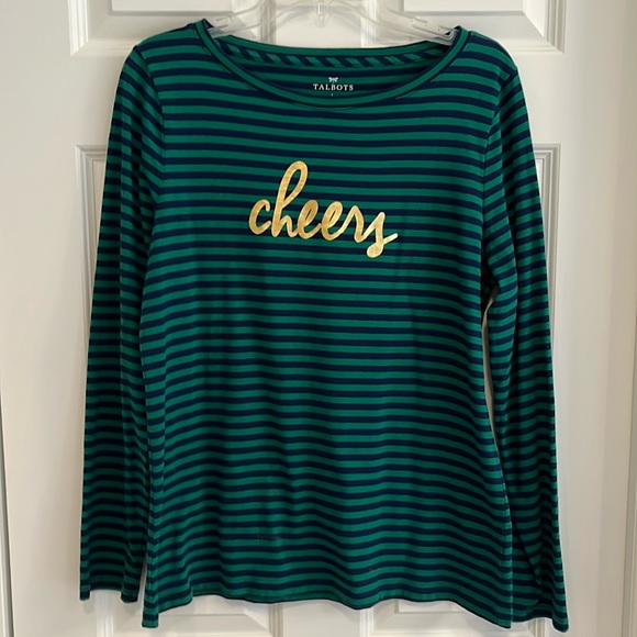 Talbots “Cheers” Long Sleeve Top - Picture 2 of 8